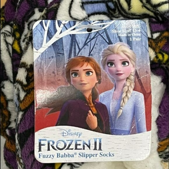 NEW Disney Frozen II Fuzzy Baba Slipper Socks Kids Shoe Size 13 - 4 - Picture 2 of 5